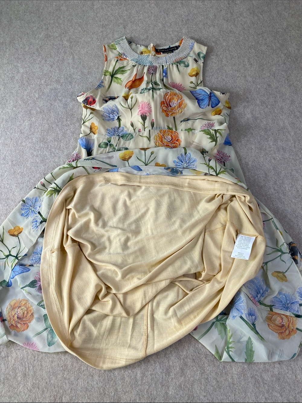 Anthropologie Pankaj & Nidhi Butterfly Garden Beaded Midi Dress NWT 6 - Picture 15 of 15